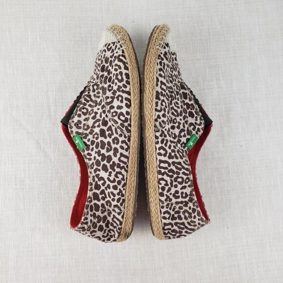 Sanuk Runaround Jute Cheetah Slip On Espadrille Flats Animal Print Womens Size 9 - Picture 7 of 11